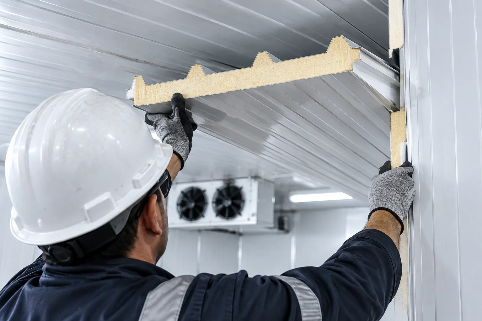 Panel de poliuretano en cámara de refrigeración